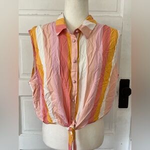 ModCloth x Collectif | Strawberry Sugar Tie Waist Top